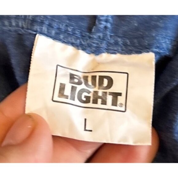 Bud Light Hoodie Blue Long Sleeve Lightweight L Cotton Polyester Budweiser Beer - Picture 3 of 6